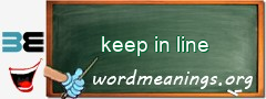 WordMeaning blackboard for keep in line